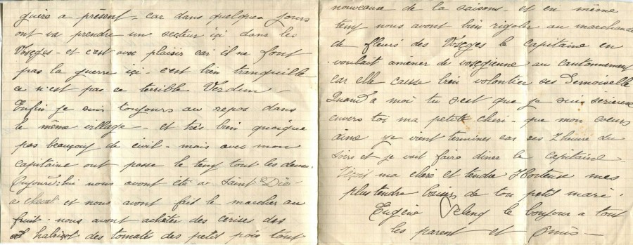 184 - Lettre d'Eugène Felenc adressée à sa fiancée Hortense Faurite datée du 19 juin 1916 - Pages 2 & 3.jpg