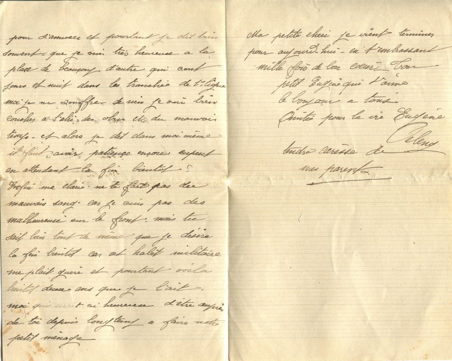 196 - Lettre d'Eugène Felenc adressée à Hortense Faurite datée du 27 juin 1916  - Pages 2 & 3.jpg