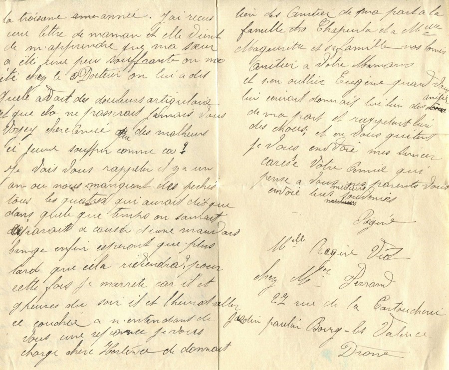 220 - Lettre adressée à Hortense Faurite expéditeur non identifié datée du 8 juillet 1916 - pages 2 et 3.jpg