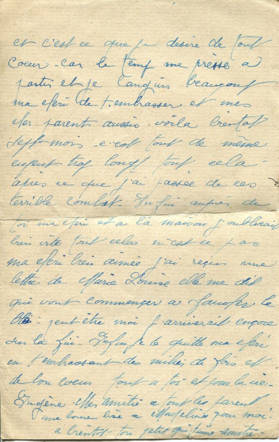 230 - Lettre d'Eugène Felenc à Hortense Faurite datée du 10 Juillet 1916 - Page 2.jpg