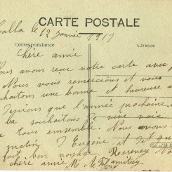11 - Verso d'une carte postale  Callas de Mme Felenc adressÃ©e Ã  son amie Hortense Faurite datÃ©e du 12 Janvier 1917.jpg