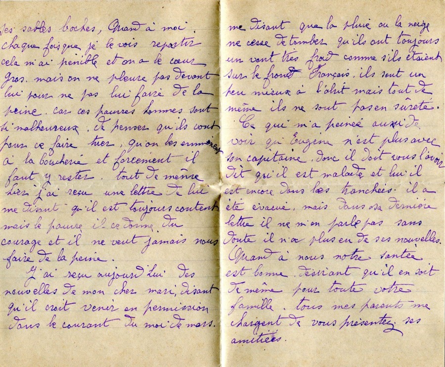 51 - Lettre de Justine Felenc Ã  Hortense Faurite datÃ©e du 29 janvier 1917-pages 2 et 3.jpg