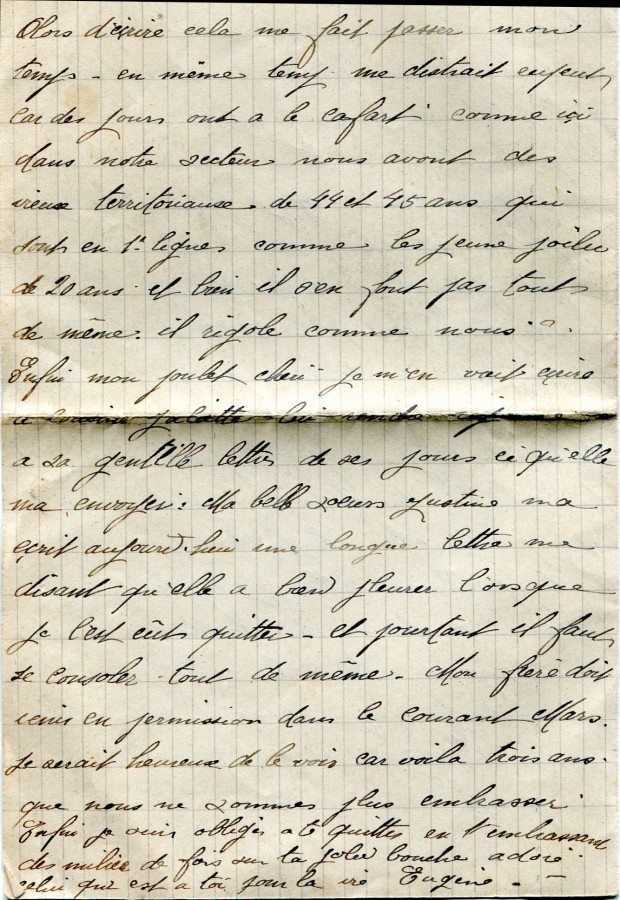65 - Lettre de EugÃ¨ne Felenc adressÃ©e Ã  sa fiancÃ©e Hortense Faurite datÃ©e de Janvier 1917 - Page 3.jpg
