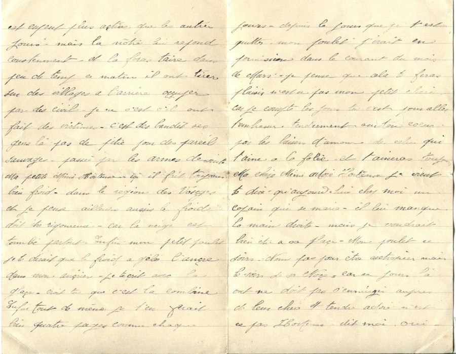 77 - 2 fÃ©vrier 1917-Lettre de EugÃ¨ne Felenc adressÃ©e Ã  Hortense Faurite-pages 2 & 3.jpg