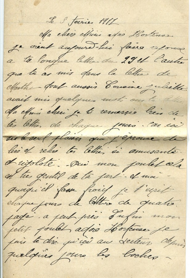 85 -  fÃ©vrier 1917-Lettre de EugÃ¨ne Felenc adressÃ©e Ã  Hortense Faurite-page 1.jpg