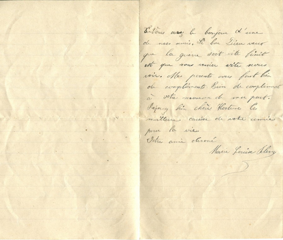 114 - 13 fÃ©vrier 1917-Lettre de Marie-Louise Felenc adressÃ©e Ã  Hortense Faurite-page 2.jpg