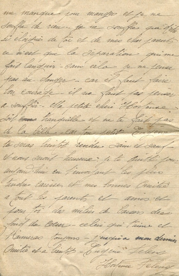 153 - 1er Mars 1917 - Lettre d'EugÃ¨ne Felenc adressÃ©e Ã  sa fiancÃ©e Hortense Faurite  - Page 4.jpg