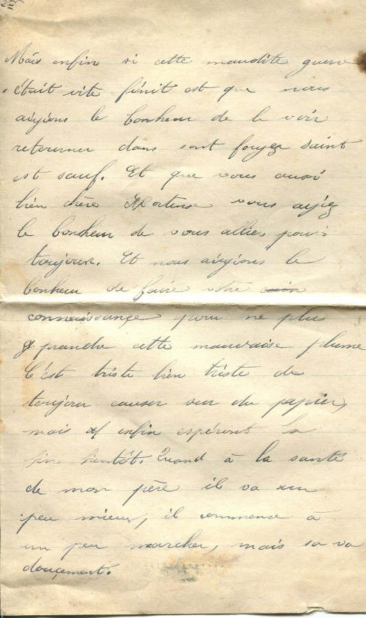 172 - 10 Mars 1917 - Lettre de Marie Louise Felenc adressÃ©e Ã  Hortense Faurite - Page 2.jpg