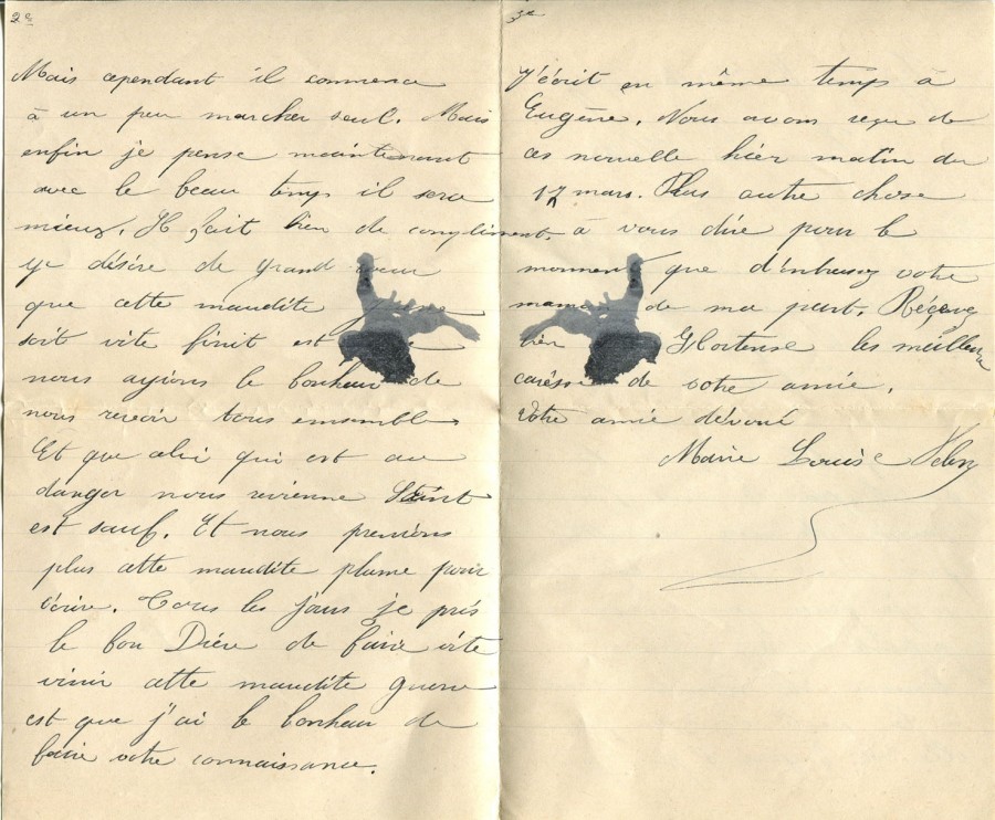 193 - 22 Mars 1917 - Lettre de Marie-Louise Felenc adressÃ©e Ã  Hortense Faurite - Page 2 & 3.jpg