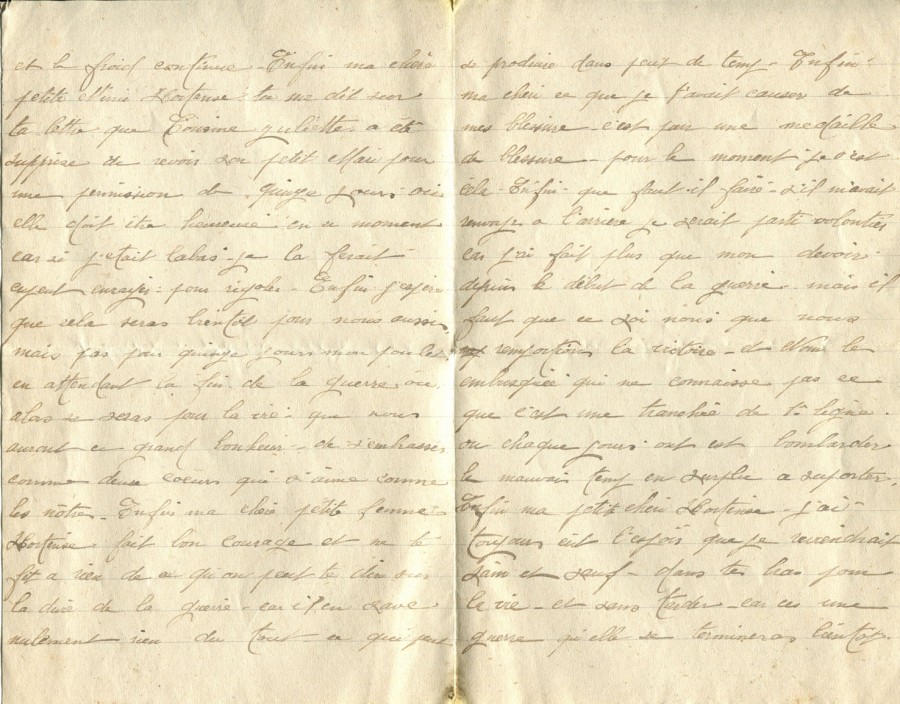 204 - 28 Mars 1917 - Lettre d'EugÃ¨ne Felenc adressÃ©e Ã  sa fiancÃ©e Hortense Faurite - Page 2 & 3.jpg