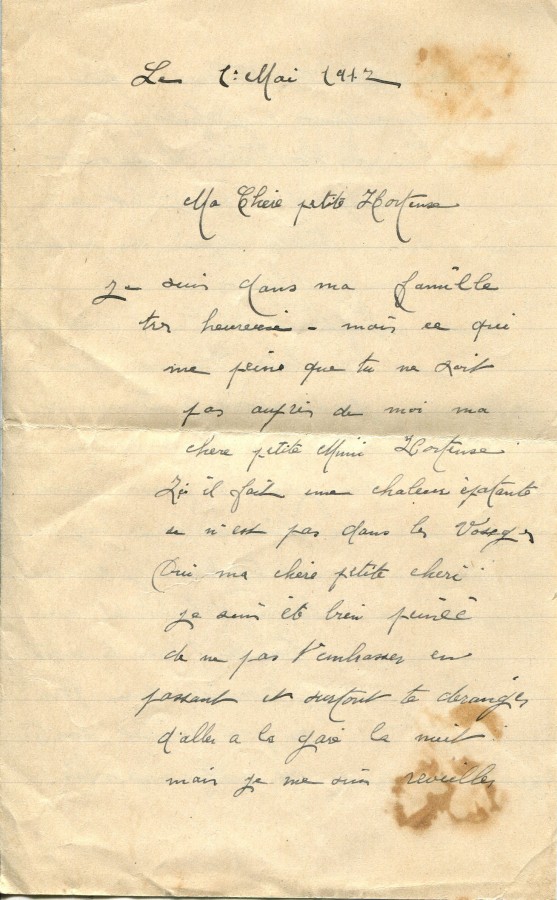 269 - 1er Mai 1917 - Lettre d'EugÃ¨ne Felenc adressÃ©e Ã  sa fiancÃ©e Hortense Faurite - Page 1.jpg