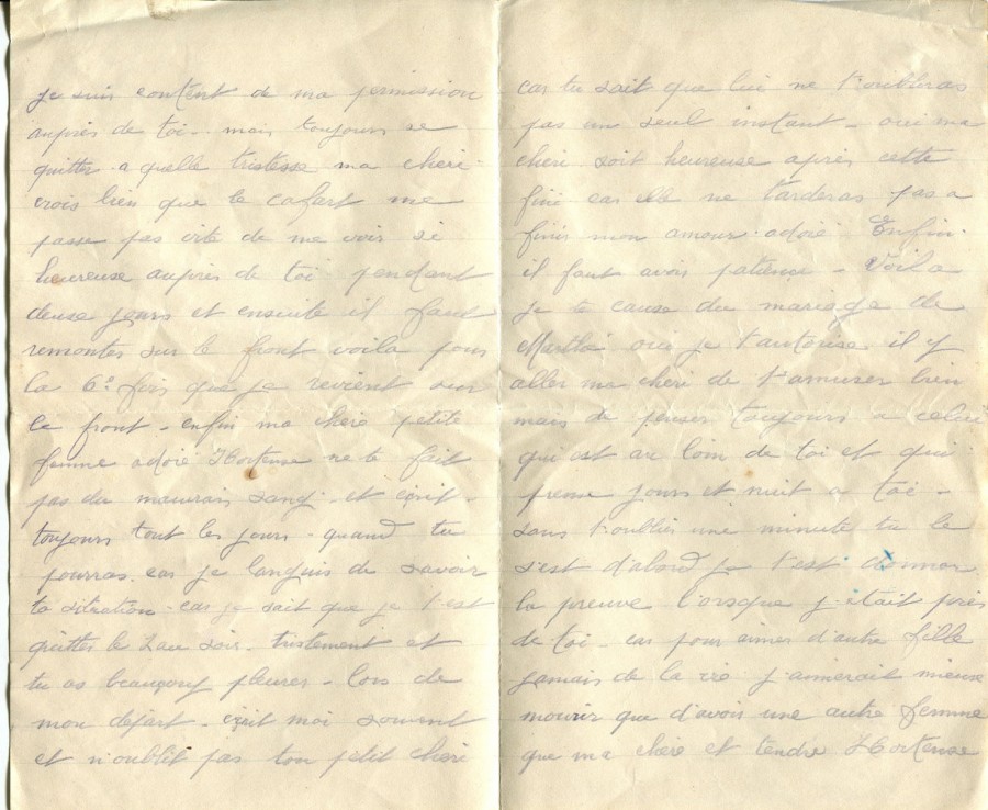 274 - 9 Mai 1917 - Lettre d'EugÃ¨ne Felenc adressÃ©e Ã  sa fiancÃ©e Hortense Faurite - Page 2 & 3.jpg