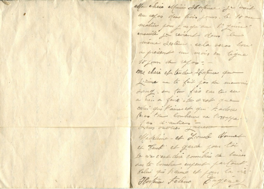 279 - 12 Mai 1917 (date du cachet) - Enveloppe-lettre d'EugÃ¨ne Felenc adressÃ©e Ã  sa fiancÃ©e Hortense Faurite - Page 2.jpg
