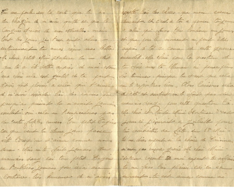 285 - 14 Mai 1917 - Lettre d'EugÃ¨ne Felenc adressÃ©e Ã  sa fiancÃ©e Hortense Faurite - Page 2 & 3.jpg