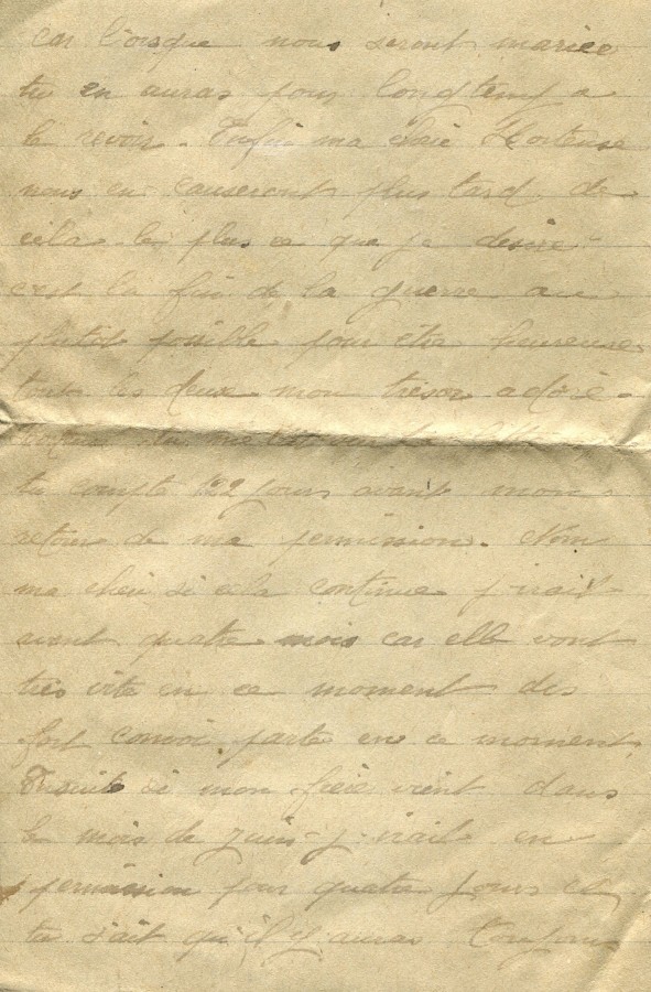 289 - 15 Mai 1917 - Lettre d'EugÃ¨ne Felenc adressÃ©e Ã  sa fiancÃ©e Hortense Faurite - Page 4.jpg