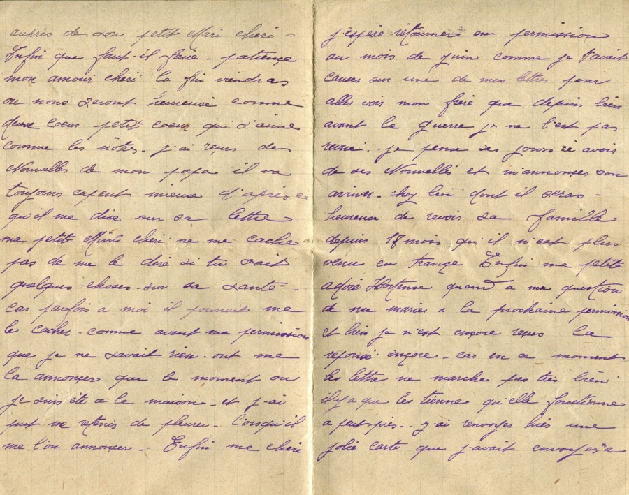 306 - 23 Mai 1917 - Lettre d'EugÃ¨ne Felenc adressÃ©e Ã  sa fiancÃ©e Hortense Faurite - Page 2 & 3.jpg