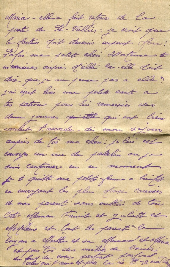 307 - 23 Mai 1917 - Lettre d'EugÃ¨ne Felenc adressÃ©e Ã  sa fiancÃ©e Hortense Faurite - Page 4.jpg