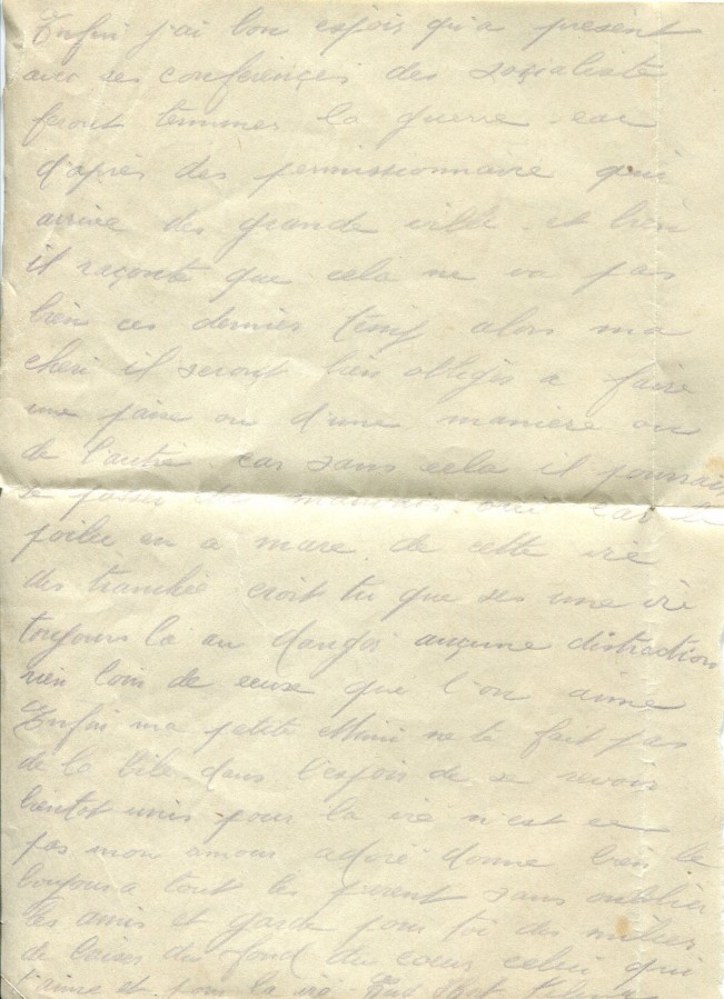 340 - 9 Juin 1917 - Lettre d'EugÃ¨ne Felenc adressÃ©e Ã  sa fiancÃ©e Hortense Faurite - Page 2.jpg