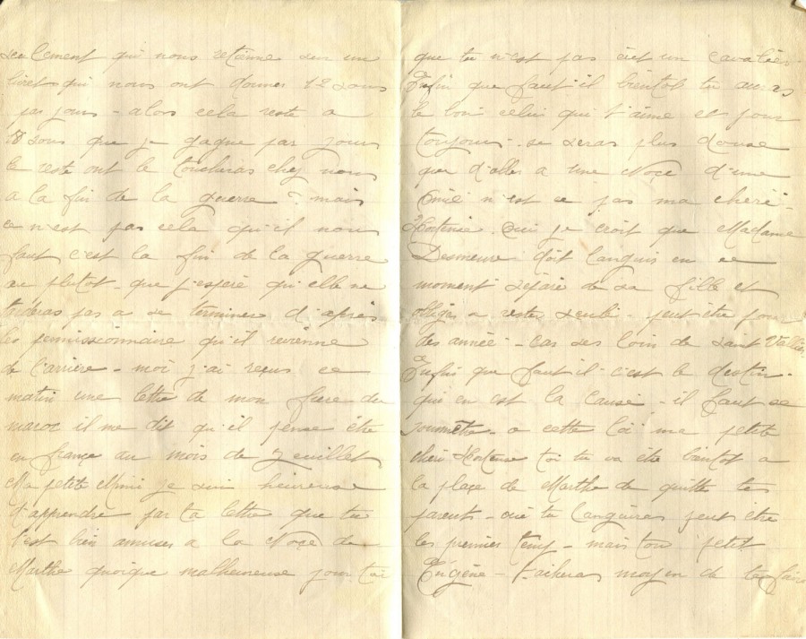 344 - 11 Juin 1917 - Lettre d'EugÃ¨ne Felenc adressÃ©e Ã  sa fiancÃ©e Hortense Fautire - Page 2 & 3.jpg
