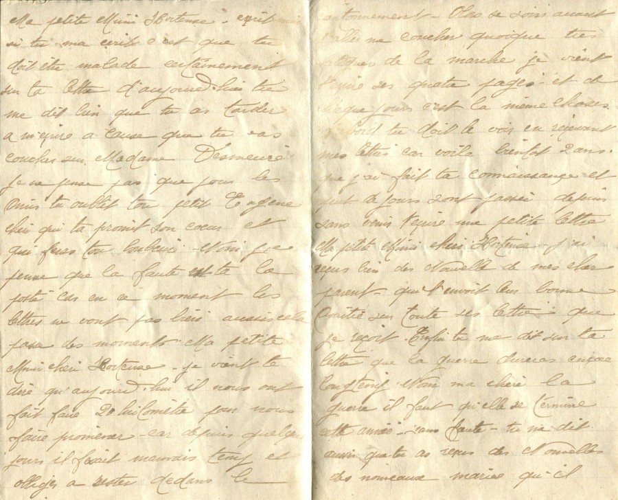 359 - 19 Juin 1917 - Lettre d'EugÃ¨ne Felenc adressÃ©e Ã  sa fiancÃ©e Hortense Faurite - Page 2 & 3.jpg