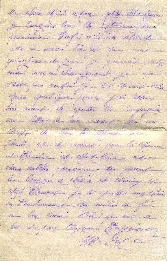347 - Lettre d'EugÃ¨ne Felenc adressÃ©e Ã  sa fiancÃ©e Hortense Fautire datÃ©e du 15 Juillet 1917 - Page 4.jpg