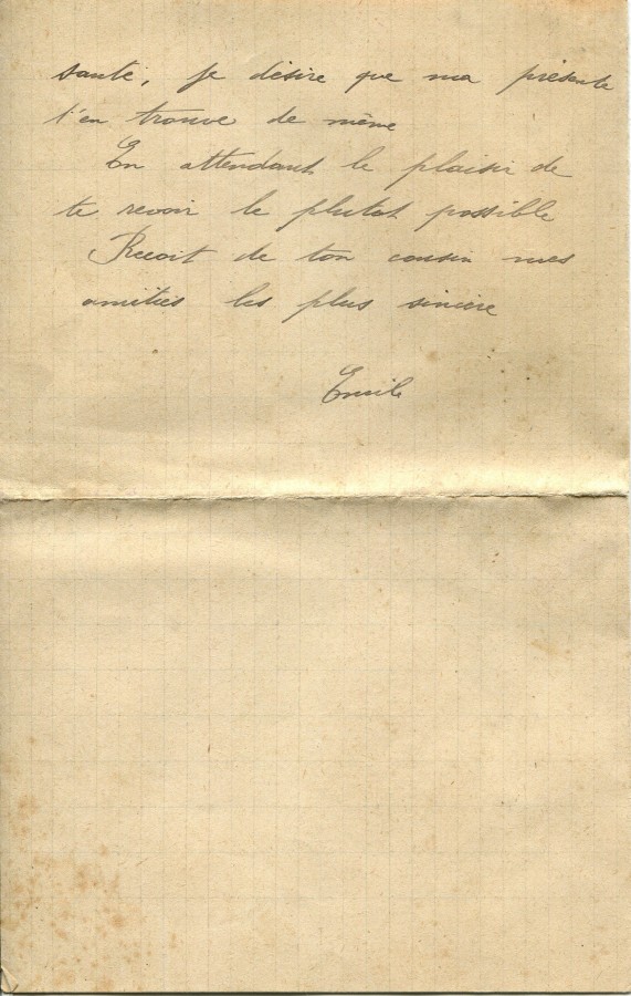 351 - Lettre d'Emile adressÃ©e Ã  Hortense Fautire datÃ©e du 21 Juillet 1917 - Page 4.jpg