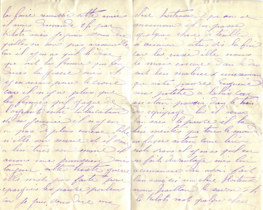 353 - Lettre d'un ami adressÃ©e Ã  Hortense Faurite datÃ©e du 30 Juillet 1917 page 2 & 3.jpg