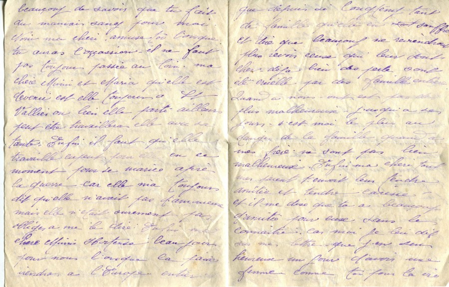 395 - 2 Septembre 1917 - Lettre d'EugÃ¨ne Felenc adressÃ©e Ã  sa fiancÃ©e Hortense Faurite - Page 2 & 3.jpg