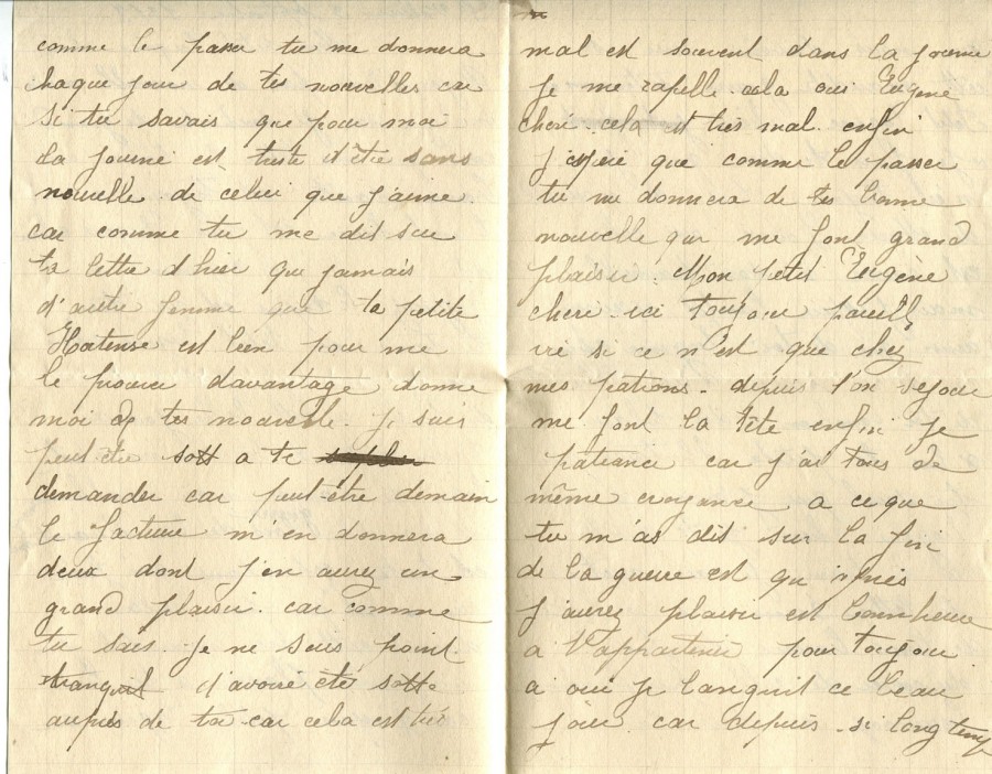 398 - 3 Septembre 1917 - Lettre d'Hortense Faurite Ã  son fiancÃ©e EugÃ¨ne Felenc - Page 2 & 3.jpg