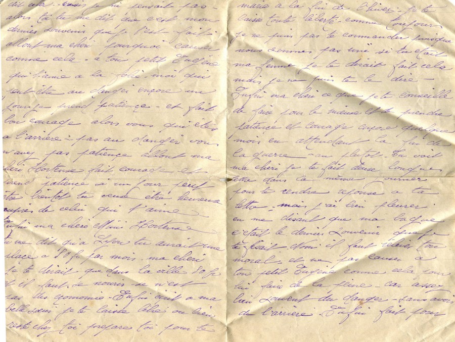 410 - 12 Septembre 1917 - Lettre d'EugÃ¨ne Felenc adressÃ©e Ã  sa fiancÃ©e Hortense Faurite - Page 2 & 3.jpg