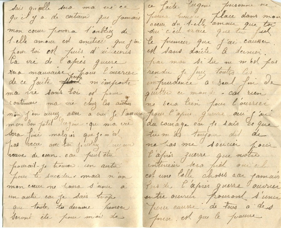 423 - 28 Septembre 1917 - Lettre d'Hortense Faurite Ã  son fiancÃ©e EugÃ¨ne Felenc - Page 2 & 3.jpg