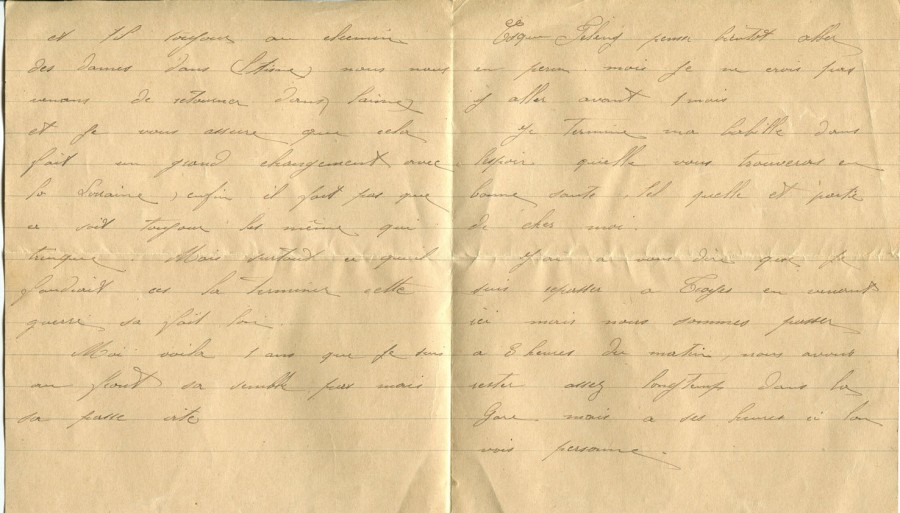 430 - 1 Octobre 1917 - Lettre d'un amie adressÃ©e Ã  Hortense Faurite - Page 2 & 3.jpg
