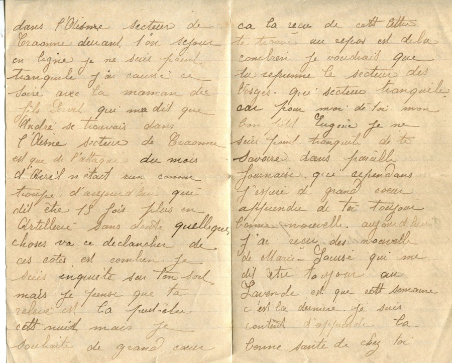 436 - 3 Octobre 1917 - Lettre d'Hortense Faurite Ã  son fiancÃ© EugÃ¨ne Felenc - Page 2 & 3.jpg