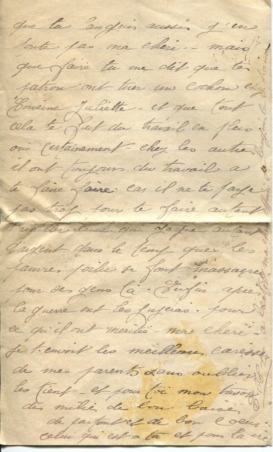 491 - 3 DÃ©cembre 1917 - Lettre de EugÃ¨ne Felenc adressÃ©e Ã  sa fiancÃ©e Hortense Faurite - Page 4.jpg