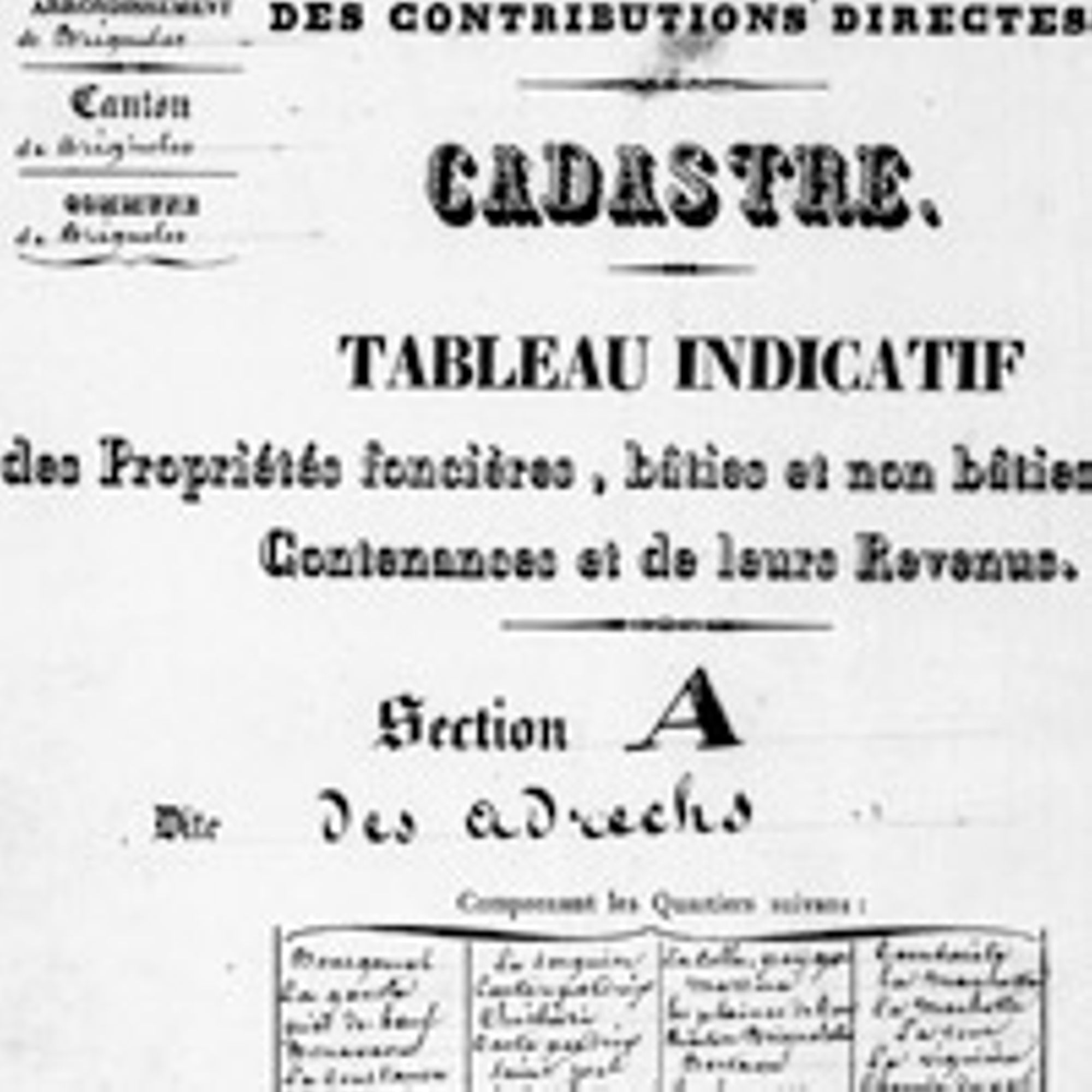 Matrices cadastrales