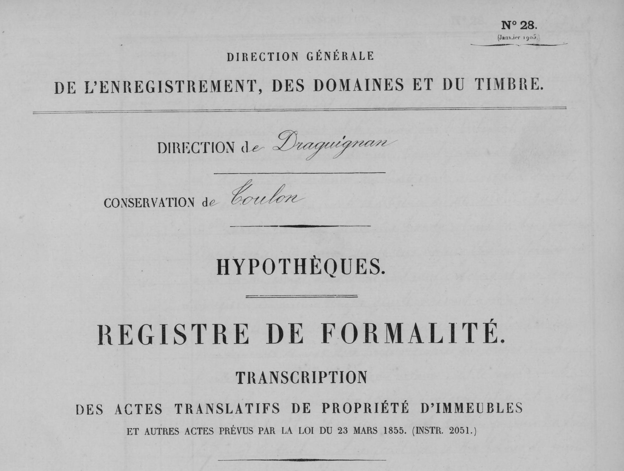 Transcriptions hypothécaires
