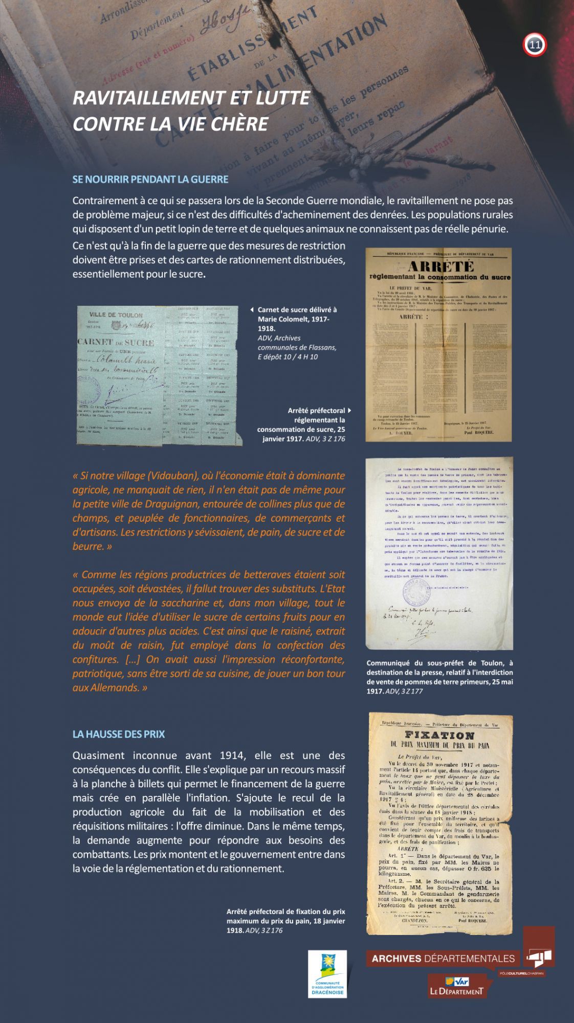 Ravitaillement et lutte contre la vie chère