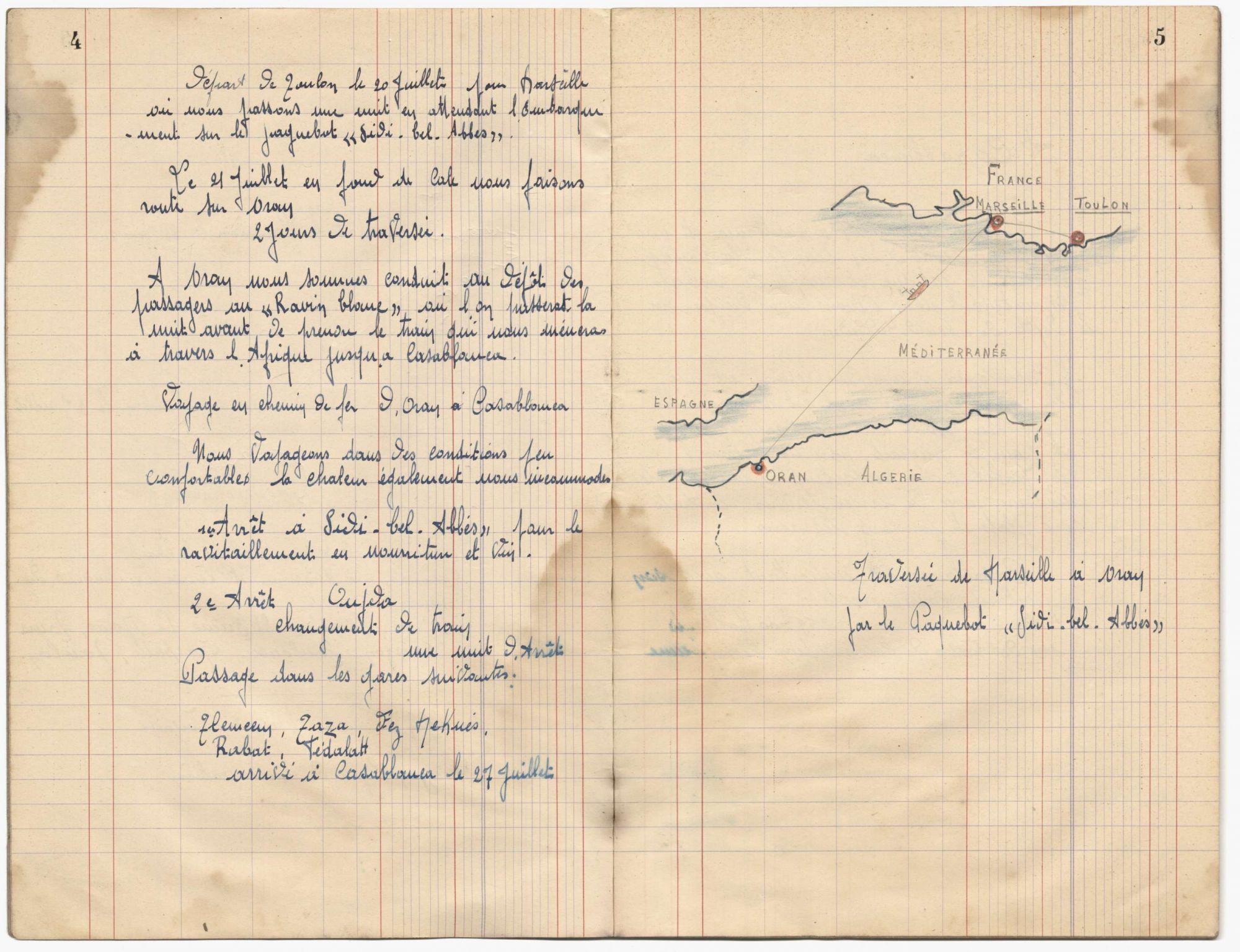 Mise en ligne du carnet d'Yves L'Hénaff, marin à bord du cuirassé "Jean Bart" et du torpilleur "Tempête"